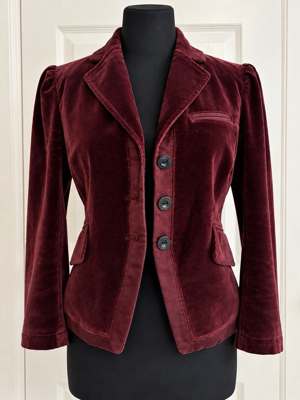 Vintage Y2K JUICY COUTURE Black Velvet Blazer Jacket Womenโs Size P / XXS
